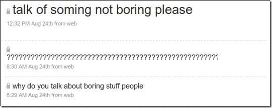 why do you talk about boring stuff people ?????? talk of soming not boring please